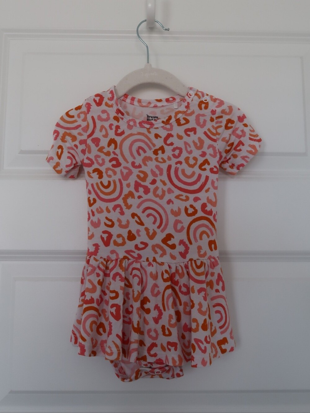 Dream Big Little Co Rainbow Leopard Bamboo Bodysuit Dress Size 12 - 18 Months